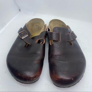Birkenstock Boston Brown Leather Clogs